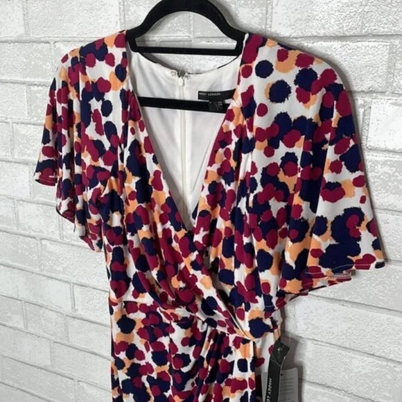 NWT Maggy London Faux Wrap Midi Dress - Picture 5 of 15